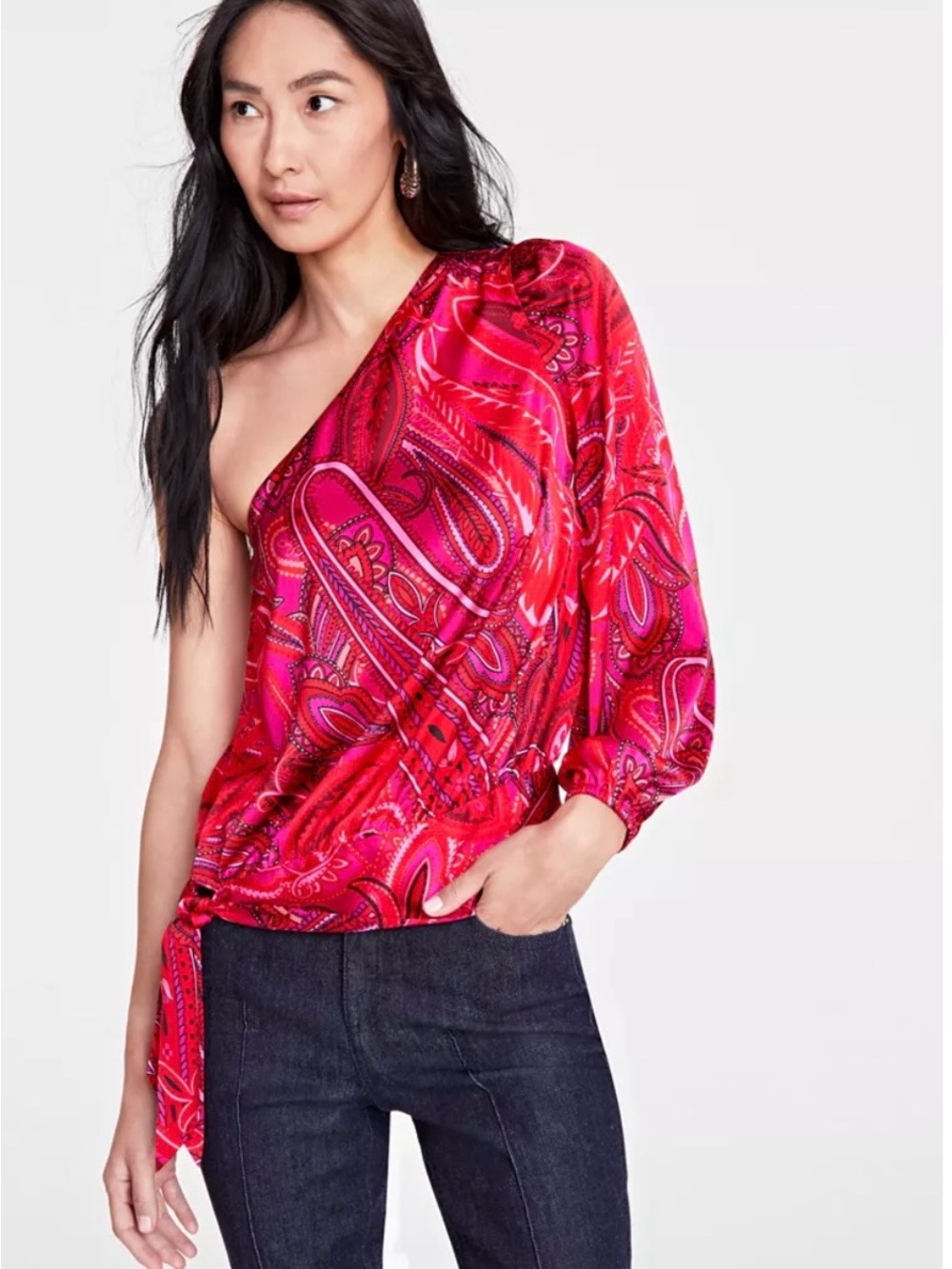 I.N.C. International Concepts
Women's Printed Long-Sleeve One-Shoulder Top